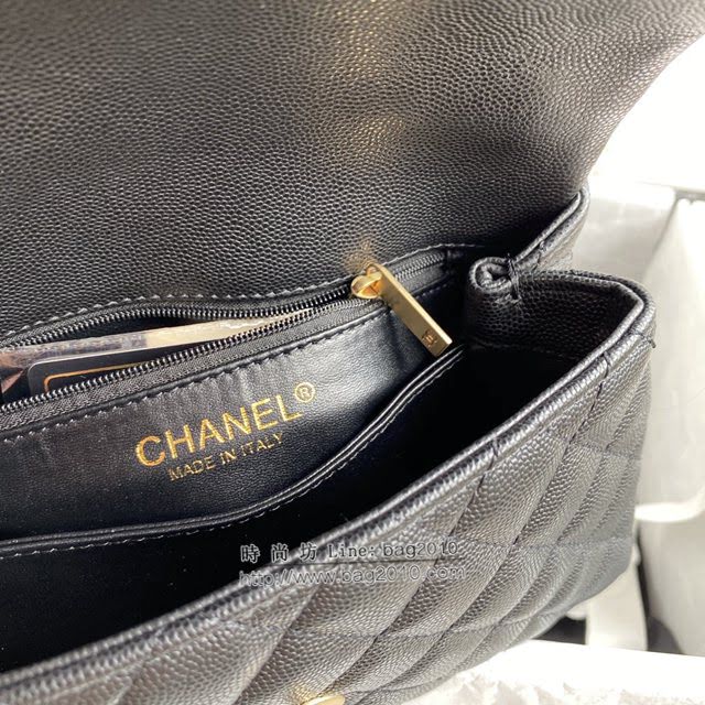 Chanel女包 香奈兒專櫃最新款口蓋包 Chanel經典菱格配蛇皮手柄手提肩背女包  djc4149